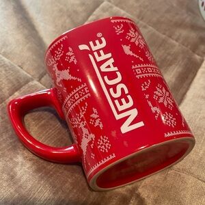 Nescafé Fair Isles Raindeer Red Coffee Mug 2020 Collectible 11 Oz